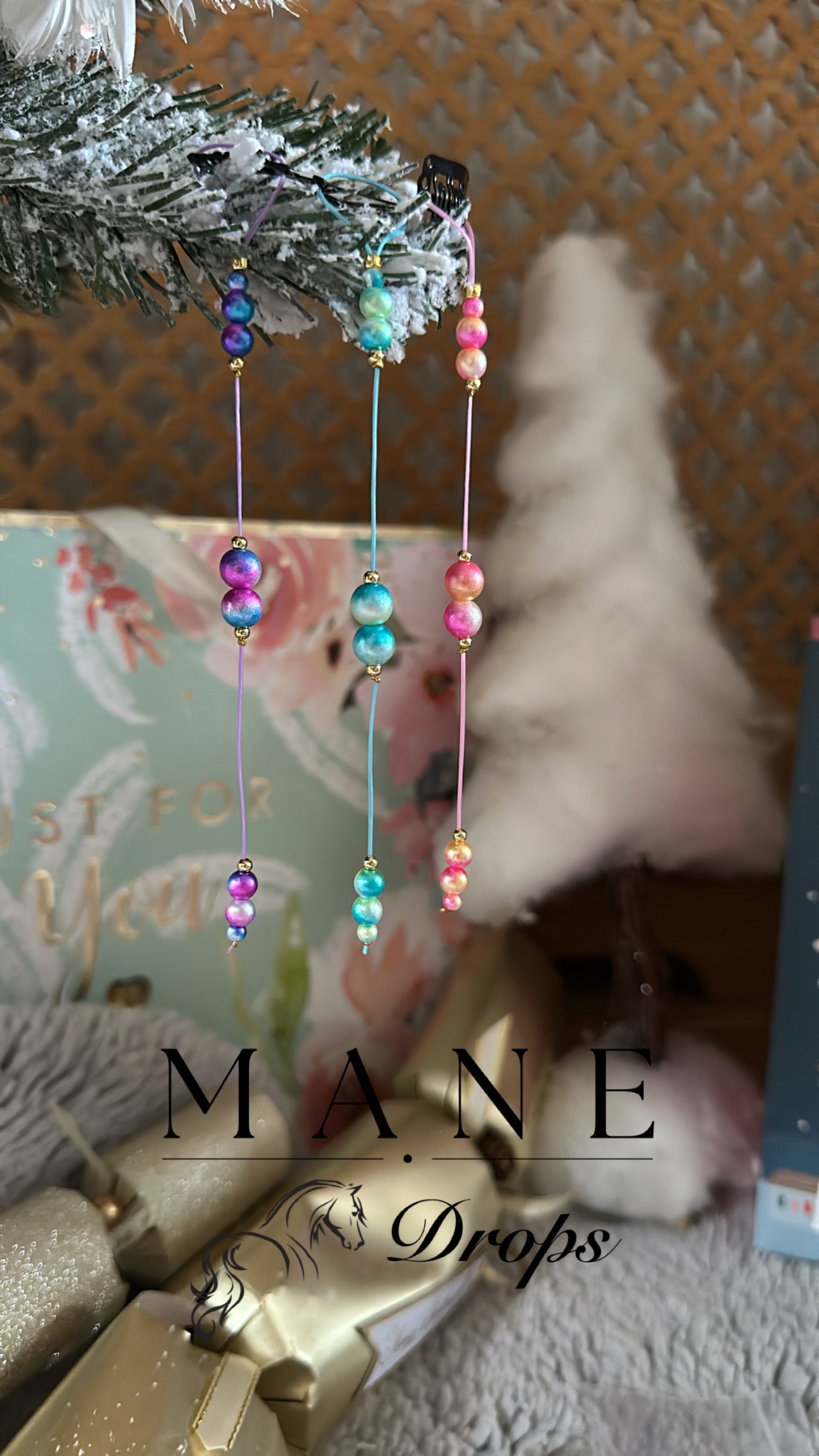Galaxy Pearls mane accessory / Pink / Yellow