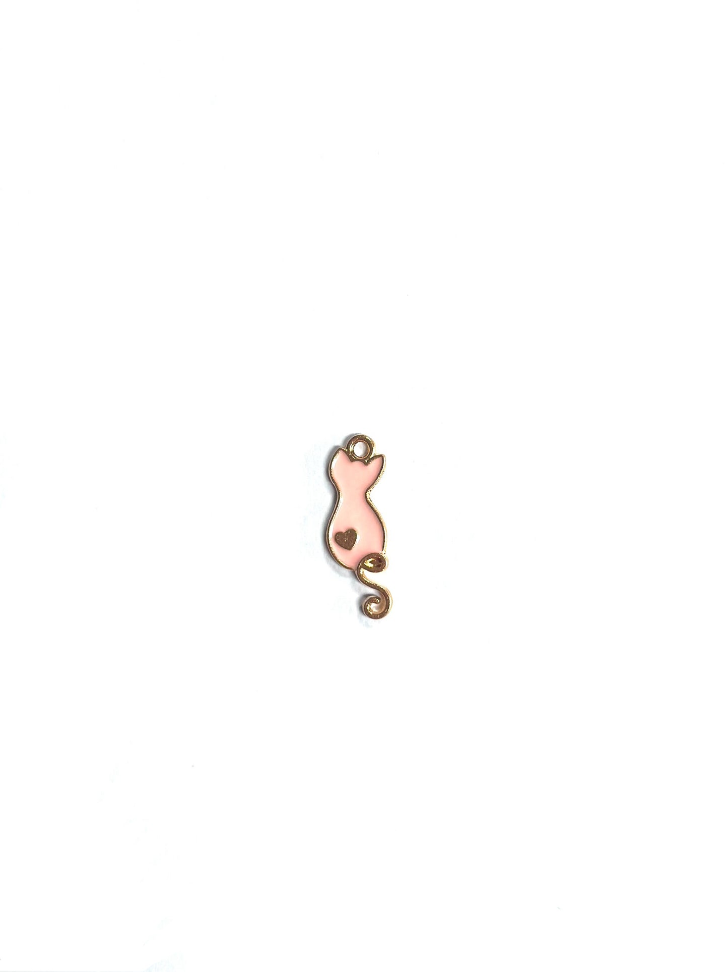 Pink/Gold Cat Charm Mane Drop