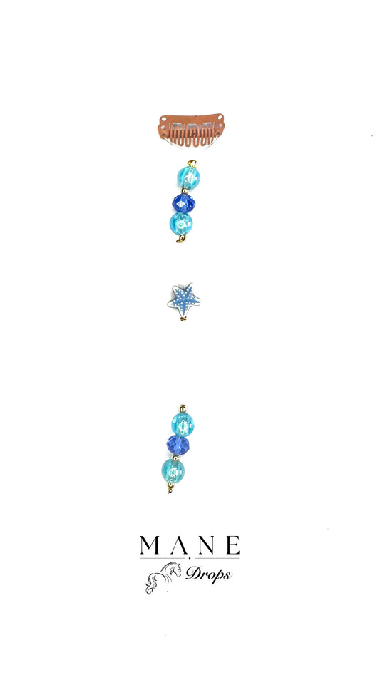 Mermane Starfish Drop - Blue / Cyan