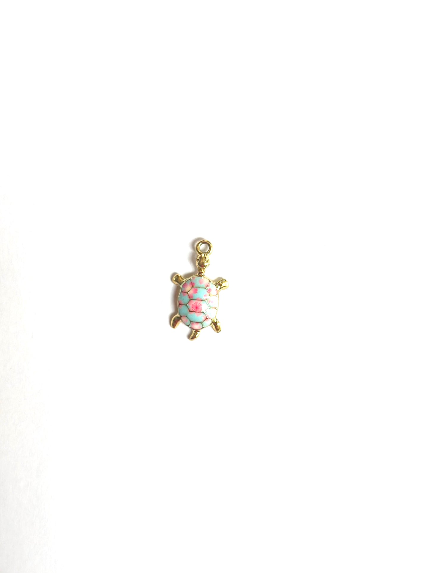 Blue/Gold Turtle Charm Mane Drop